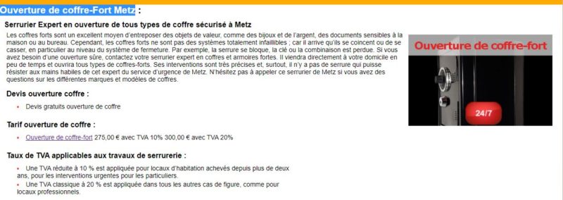 Ouverture de coffre-Fort Metz
