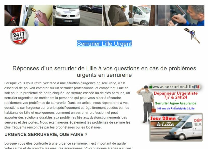 Serrurier Lille Urgent
